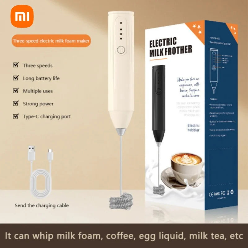 MIJIA Wireless Milk Frother Electric Handheld Blender Electrical CoffeeMaker Whisk Mixer Rechargable For Coffee Cappuccino Cream