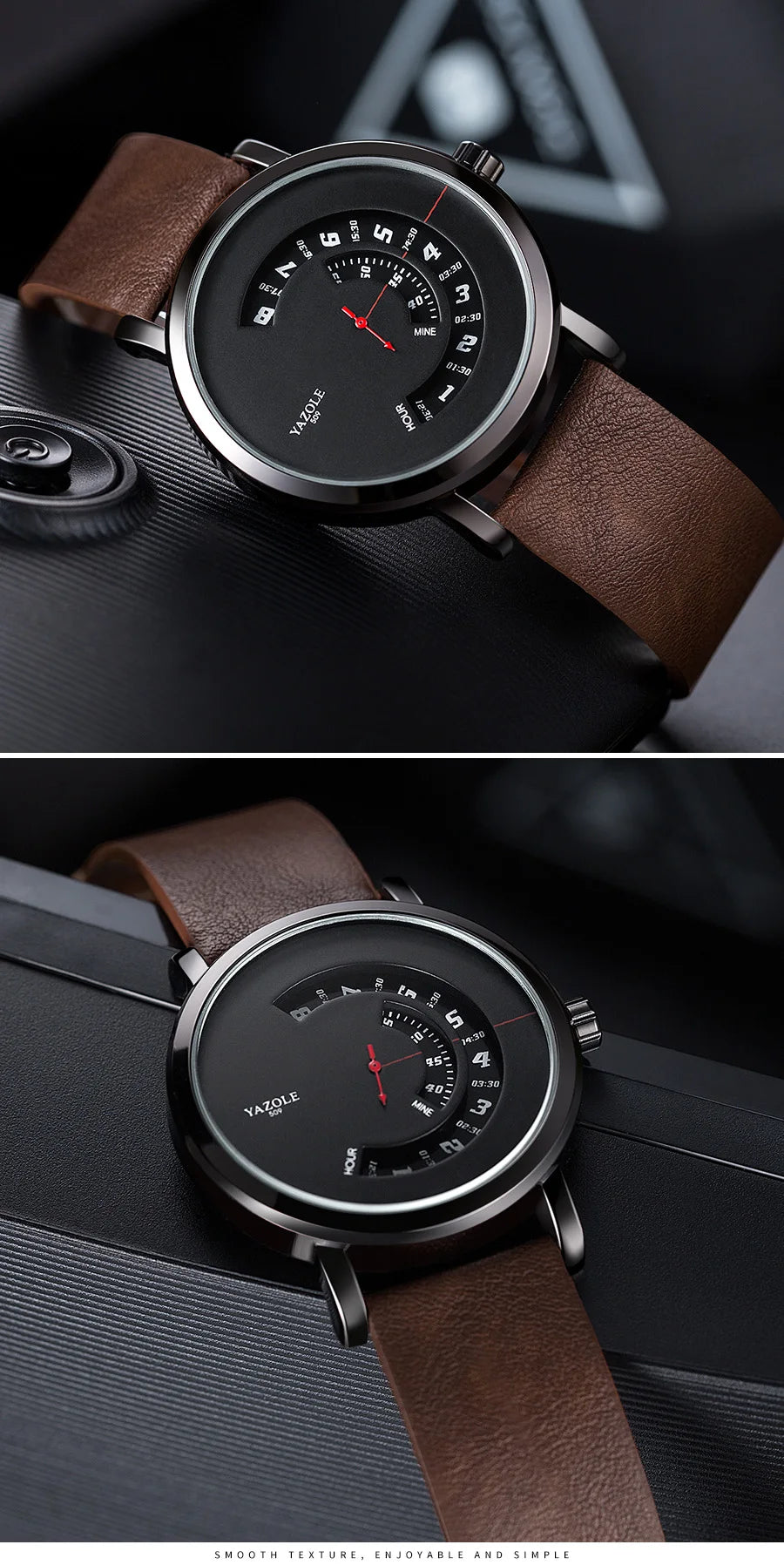 UTHAI CQ57 Men's Quartz Watch, Watch Leather Strap, Sports, Business, Leisure, Waterproof Top Brand, Simple Men's Watch