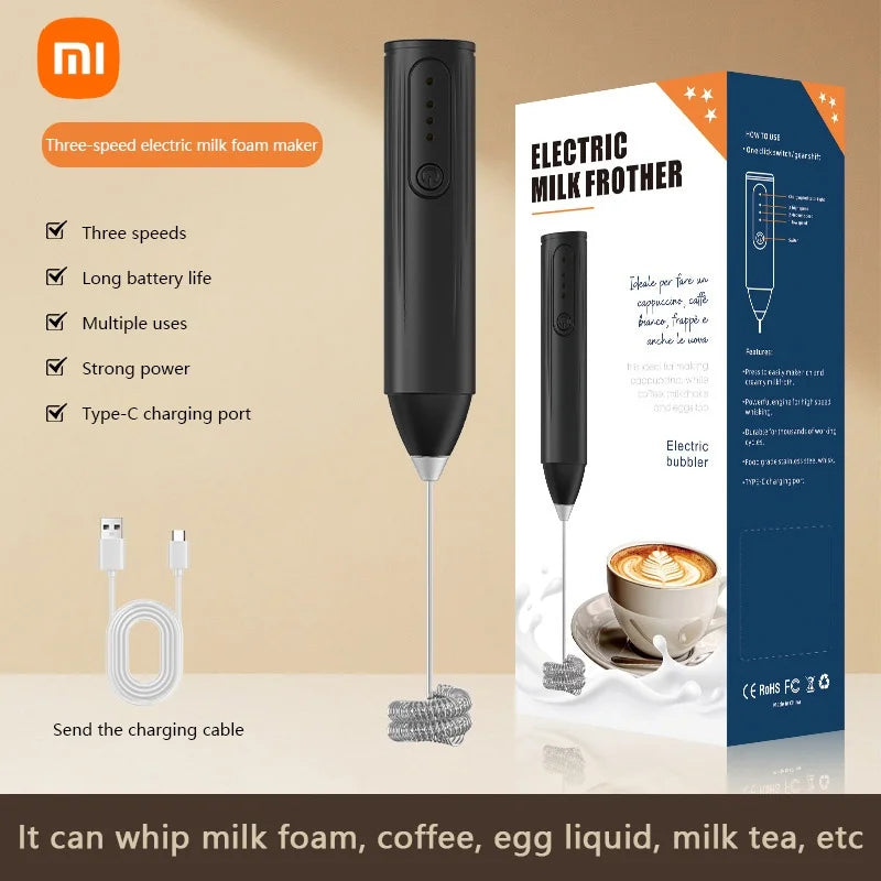 MIJIA Wireless Milk Frother Electric Handheld Blender Electrical CoffeeMaker Whisk Mixer Rechargable For Coffee Cappuccino Cream