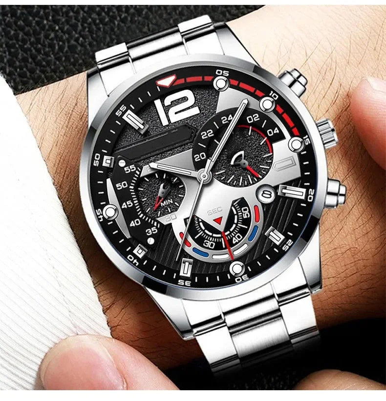 Fashion Mens Watches Luxury Quartz Wristwatch Calendar Luminous Clock Men Business Casual Steel Watch Reloj Hombre Часы Мужские