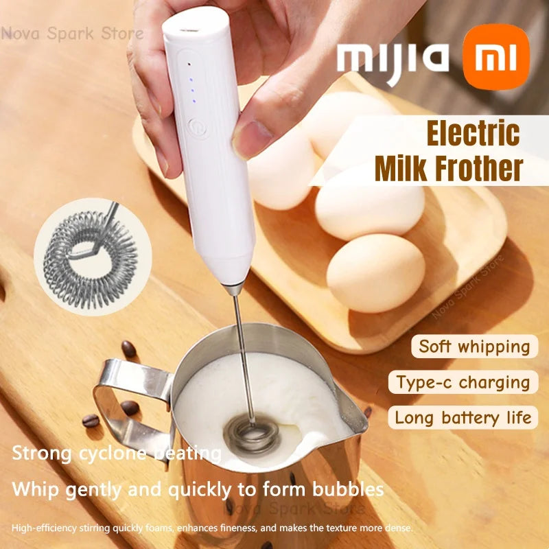 MIJIA Wireless Milk Frother Electric Handheld Blender Electrical CoffeeMaker Whisk Mixer Rechargable For Coffee Cappuccino Cream