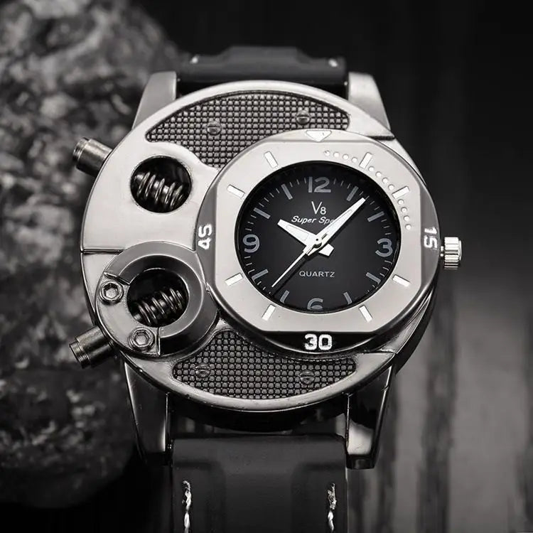 UTHAI CQ151 Retro Men's Personality Big Plate Watch Student Trend Sports Silicone Watch Men's Casual Business Quartz Watch