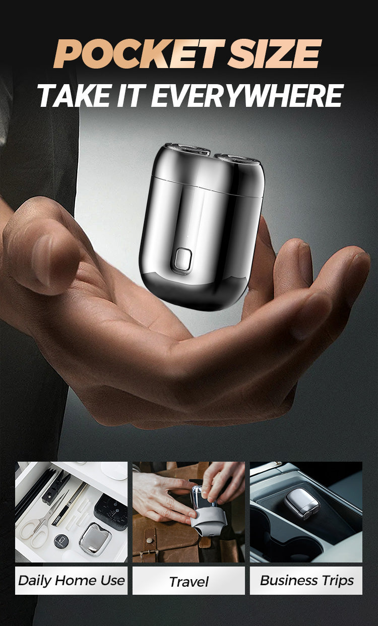 Mini Double Head Electric Shave Magnetic Suction Men's USB Rechargeable Portable Waterproof Shaver