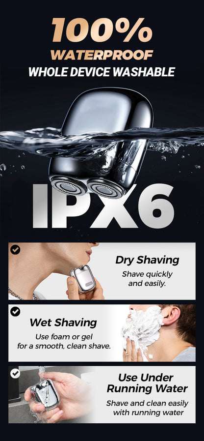 Mini Double Head Electric Shave Magnetic Suction Men's USB Rechargeable Portable Waterproof Shaver