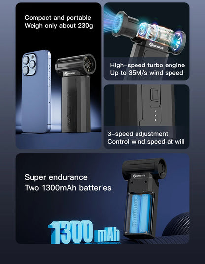 Booster JetFan W01 Power Air Blower Portable Cordless Computer Keyboard Cleaner 100000RPM Brushless Strong Turbo Fan Air Duster