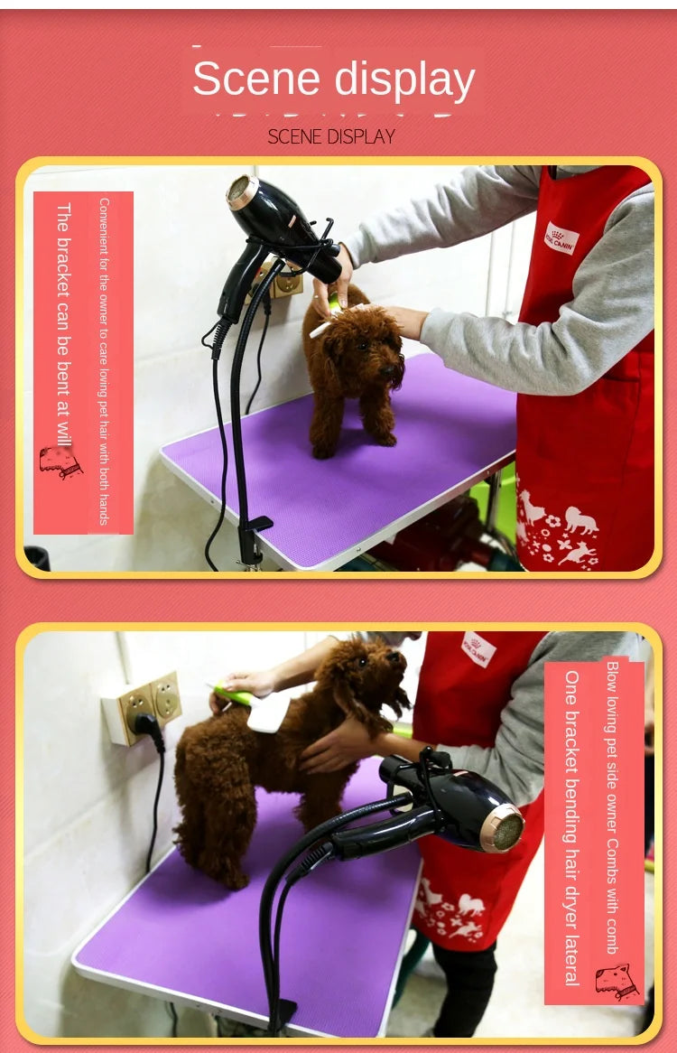 Pet Hair Dryer Stand Fixed Bracket Dog Cat Grooming Support Frame Braces Shelf Accessories Care