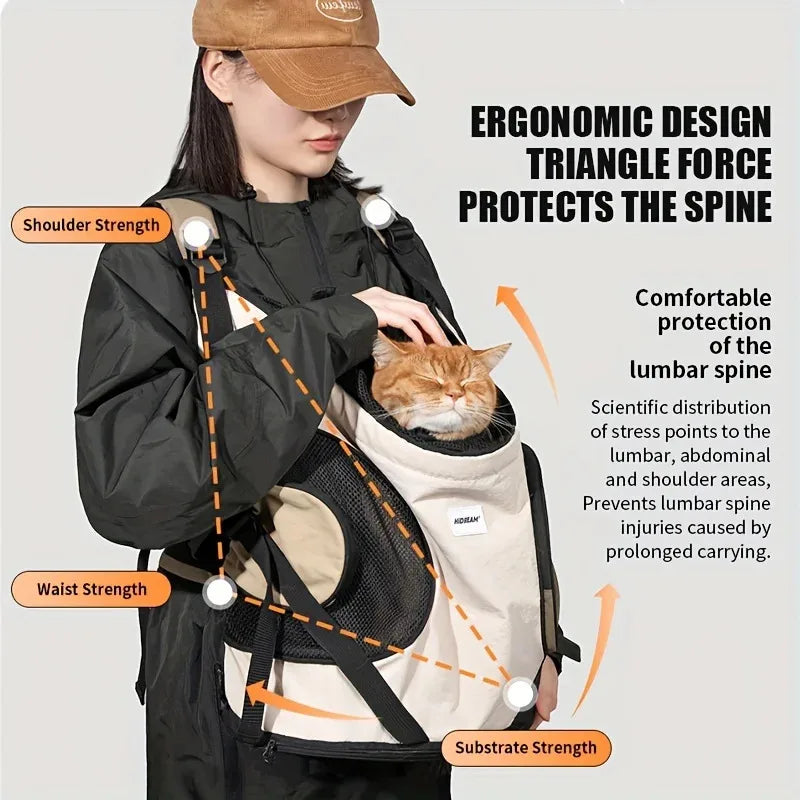 Cat Carriers Cat Backpack Breathable Mesh Dog Backpack Foldable Large Capacity Cat Carrying Bag Outdoor Travel Bag Pet Supplies
