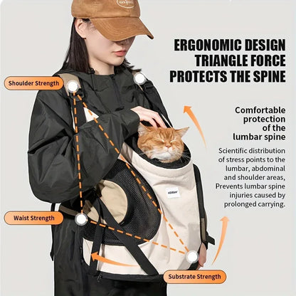 Cat Carriers Cat Backpack Breathable Mesh Dog Backpack Foldable Large Capacity Cat Carrying Bag Outdoor Travel Bag Pet Supplies