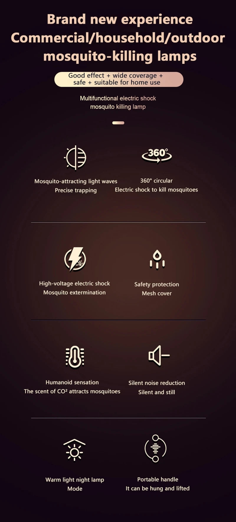 Xiaomi Electric Mosquito Killing Lamp Rechargeable Indoor Outdoor 2-in-1Anti Mosquito Trap Camping Lighting Quite Insect Killer