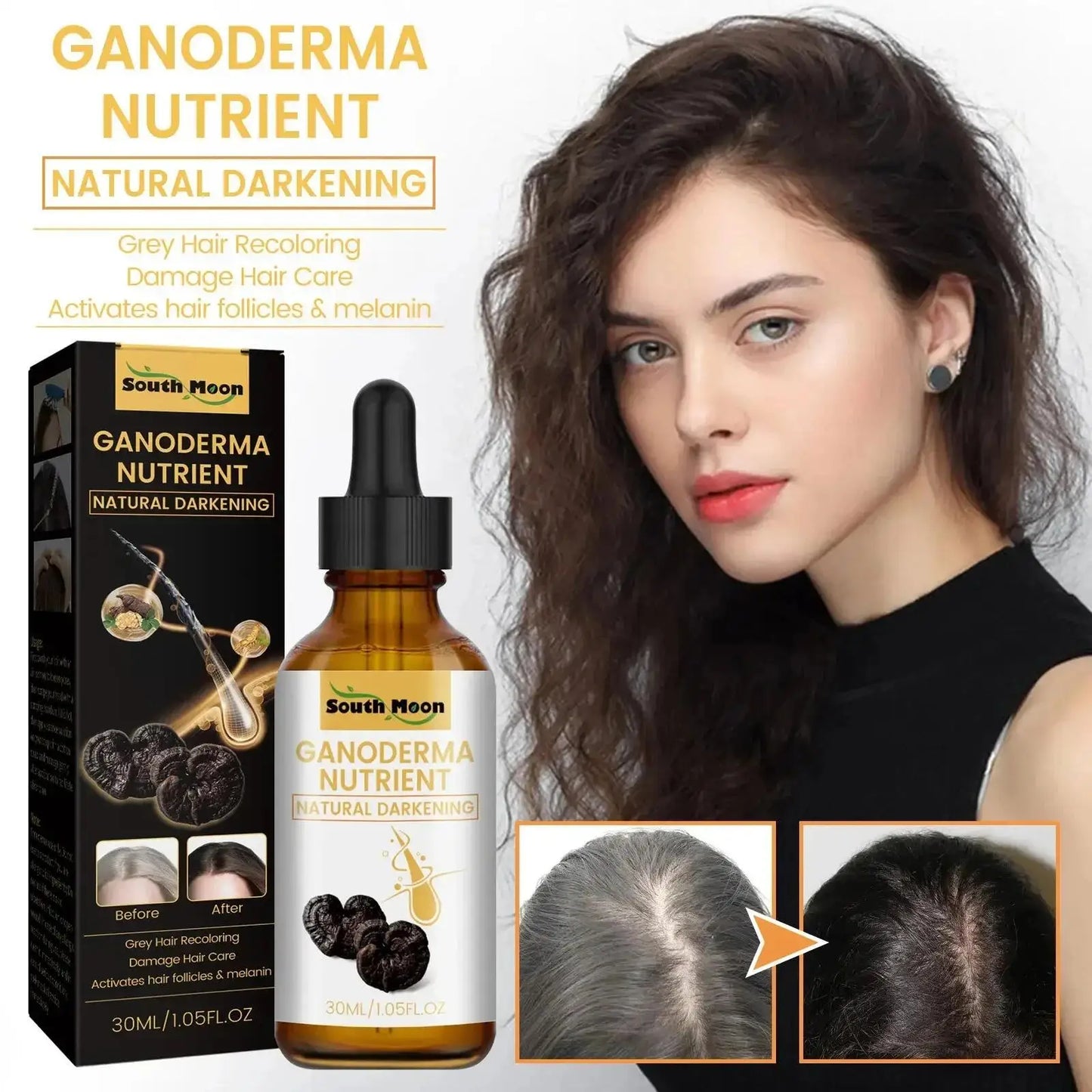 Anti Gray White Hair Serum Liquid White To Black Natural Color Repair Nourish Scalp Products Anti Loss Hairs Care For Men Women