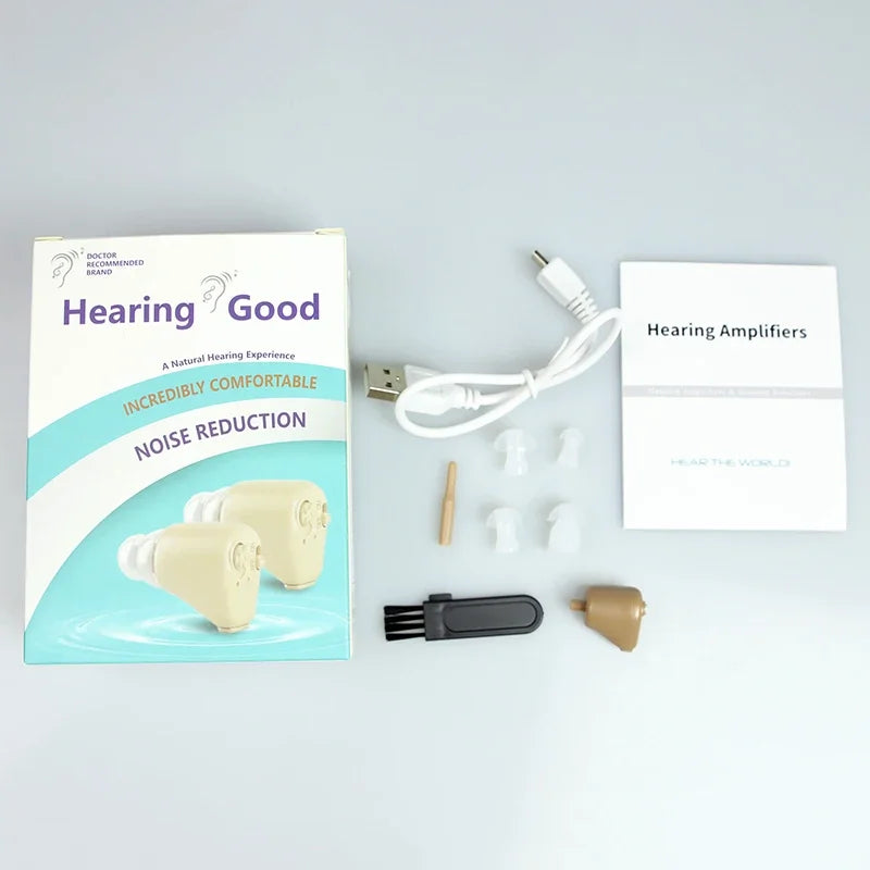 Rechargeable In Ear With Battery Mini Listening Device Sound Amplifier Hearing Aids Deaf Wireless Headset Handset Tool Ears