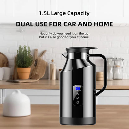 Car Mounted Kettle 12v24v Electric Kettle For Trucks 1500ML Large Capacity Insulated Car Boiling Water Coffee Instant Noodles