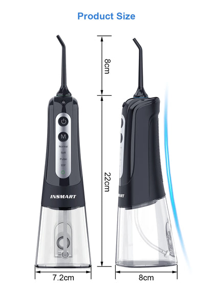 INSMART Oral Irrigator Dental Water Flosser Teeth Whitening Waterproof Portable Dental Water Jet Floss 300ML Teeth Cleaner