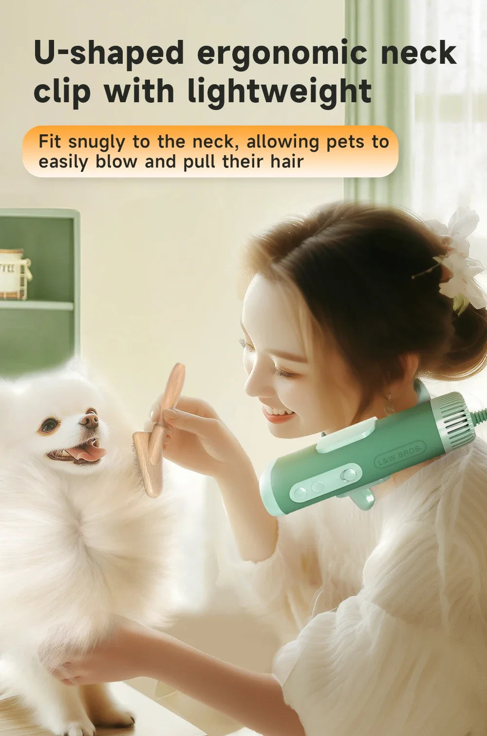 Pet Hair Dryer High Power Silent Hair Blowing Artifact Large and Small Dog Water Blower Special for Dogs