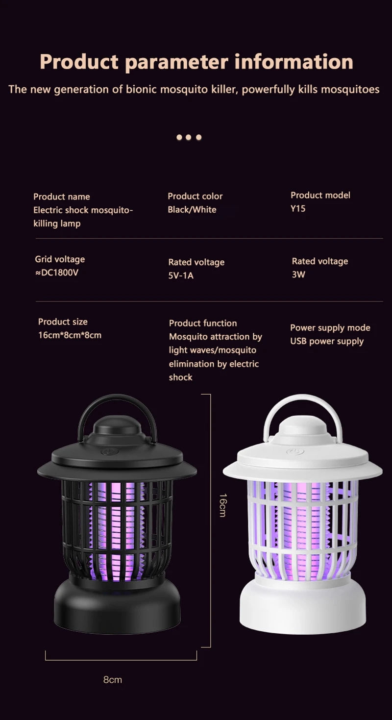 Xiaomi Electric Mosquito Killing Lamp Rechargeable Indoor Outdoor 2-in-1Anti Mosquito Trap Camping Lighting Quite Insect Killer