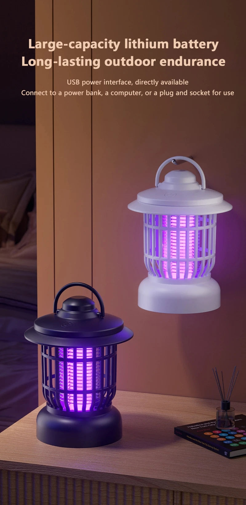 Xiaomi Electric Mosquito Killing Lamp Rechargeable Indoor Outdoor 2-in-1Anti Mosquito Trap Camping Lighting Quite Insect Killer