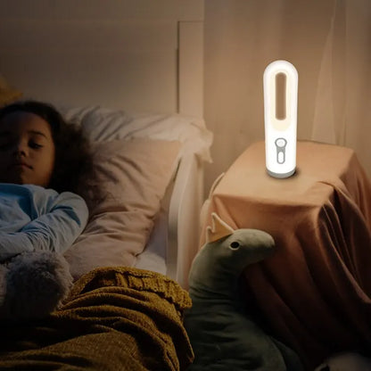 LED Motion Sensor Night Light 2 in 1 Portable Flashlight with Dusk to Dawn Sensor for Bedroom, Bathroom, Reading, Camping