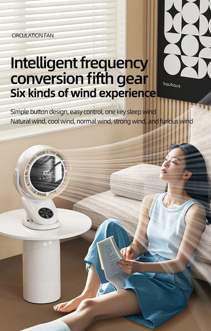 Circulating Clip Fan With Remote Control Mini Desktop Fan 4000 mAh Large Capacity Rechargeable Table Fan With Night Light