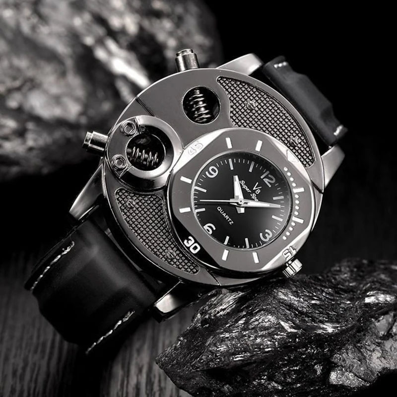 UTHAI CQ151 Retro Men's Personality Big Plate Watch Student Trend Sports Silicone Watch Men's Casual Business Quartz Watch