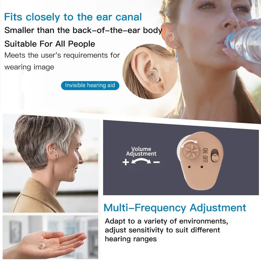 Rechargeable In Ear With Battery Mini Listening Device Sound Amplifier Hearing Aids Deaf Wireless Headset Handset Tool Ears