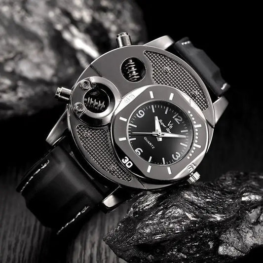 UTHAI CQ151 Retro Men's Personality Big Plate Watch Student Trend Sports Silicone Watch Men's Casual Business Quartz Watch