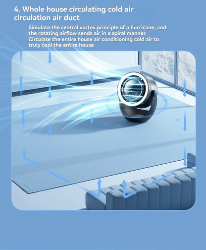 4-speed timed multifunctional circulating fan touch screen remote control bladeless fan, low-noise turbo desktop electric fan
