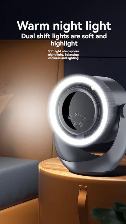 4-speed timed multifunctional circulating fan touch screen remote control bladeless fan, low-noise turbo desktop electric fan