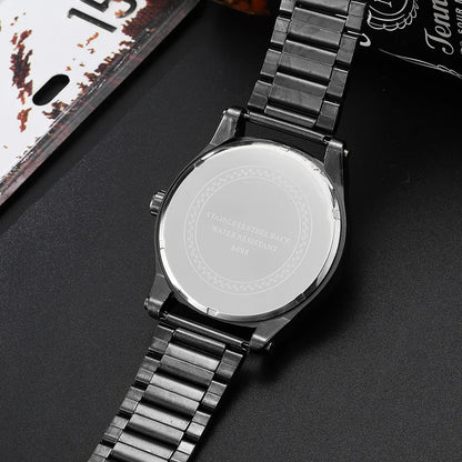 Black Gold Dial Quartz Watch Men 3D Skull Head Pattern Stainless Steel Steampunk Rock Engraved Cool Mexico Man Male Reloj Hombre