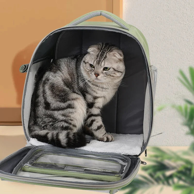 Cat Carriers Cat Backpack Breathable Mesh Dog Backpack Foldable Large Capacity Cat Carrying Bag Outdoor Travel Bag Pet Supplies