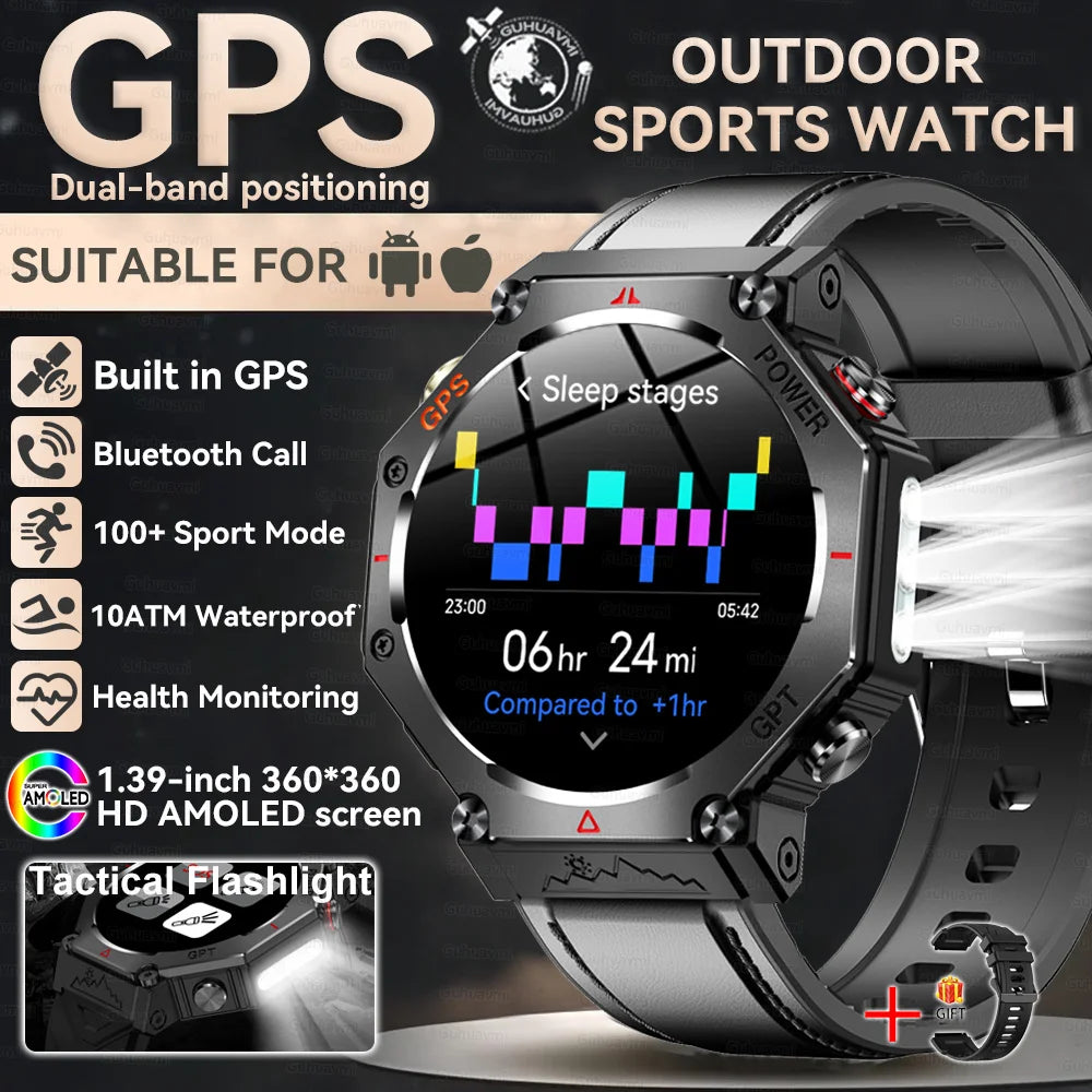 2025 New T-Rex 3 Ultra GPS Smart Watch Men 10ATM IP68 Waterproof Built-in Dual-band GNSS Compass Military Sport Smart Watch