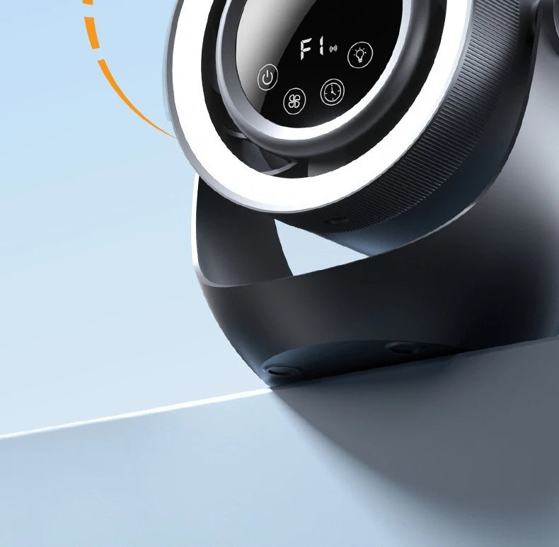 4-speed timed multifunctional circulating fan touch screen remote control bladeless fan, low-noise turbo desktop electric fan