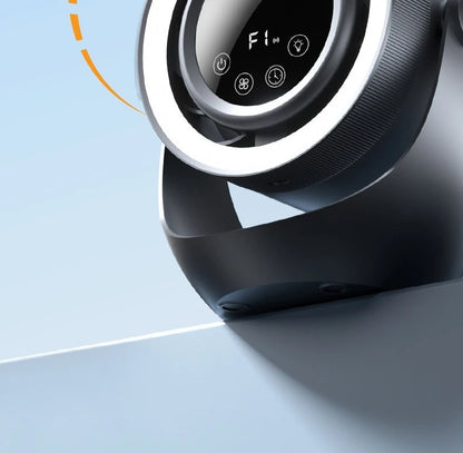 4-speed timed multifunctional circulating fan touch screen remote control bladeless fan, low-noise turbo desktop electric fan