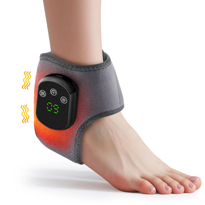 Electric Ankle Brace with Adjustable Hot Compress Vibration Massage Ankle Guard Band Carpal Tunnel Foot Protection Support Tool