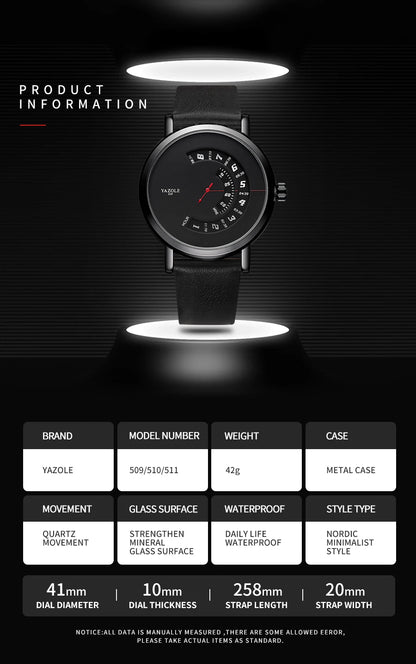UTHAI CQ57 Men's Quartz Watch, Watch Leather Strap, Sports, Business, Leisure, Waterproof Top Brand, Simple Men's Watch