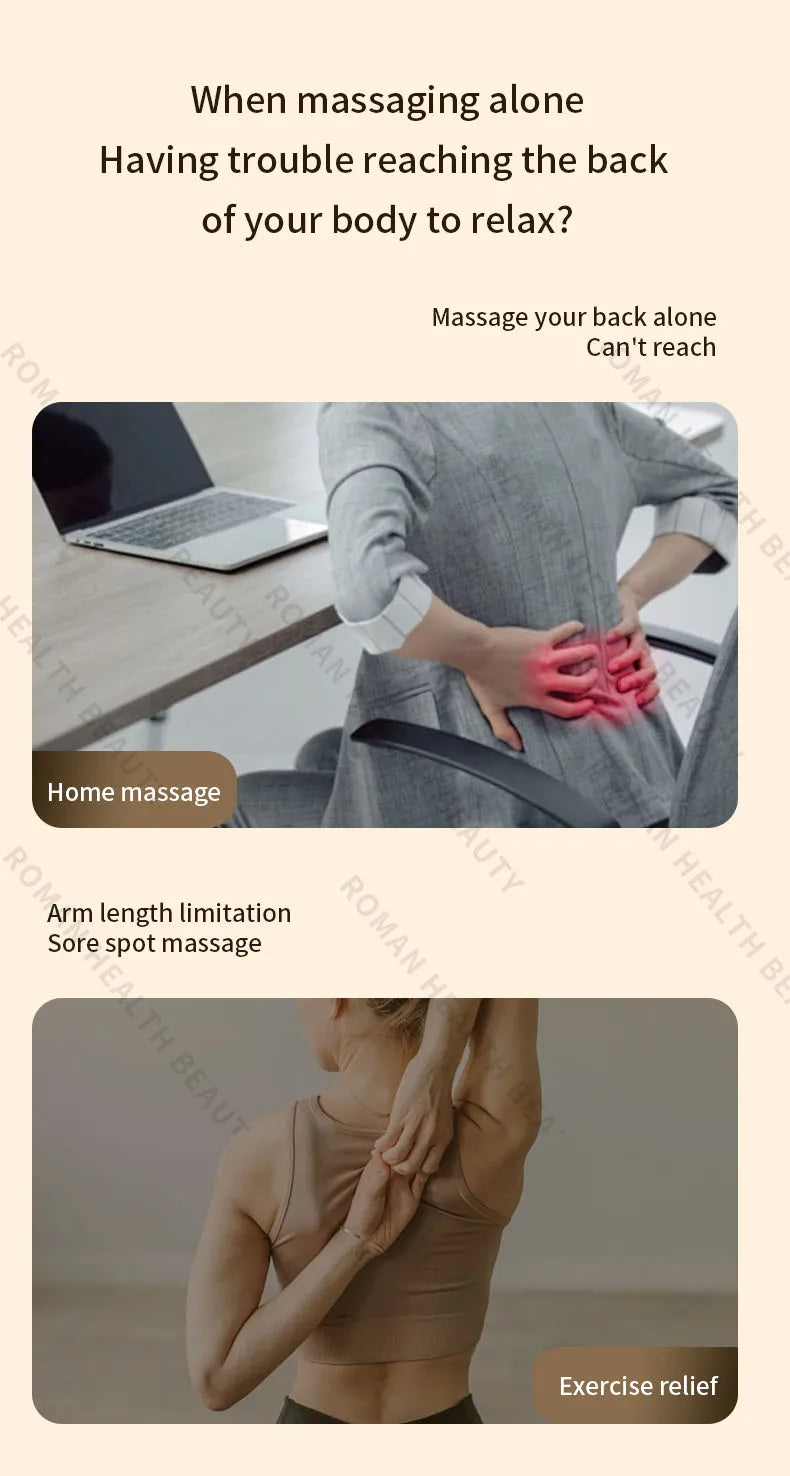 Powerful Deep Tissue Massage Gun 6 Heads Muscle Massager Stick 15 Speed Electric Pain Relief Body Relaxer for Gym Home Office