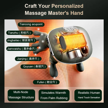 Bionic Neck Shoulder Massager Heated Back Massagers Electric Kneading Muscles Massage Pillow Neck Waist Leg Body ﻿3-Level Modes