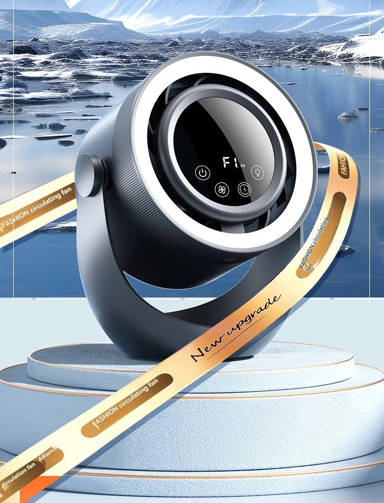 4-speed timed multifunctional circulating fan touch screen remote control bladeless fan, low-noise turbo desktop electric fan