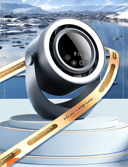 4-speed timed multifunctional circulating fan touch screen remote control bladeless fan, low-noise turbo desktop electric fan