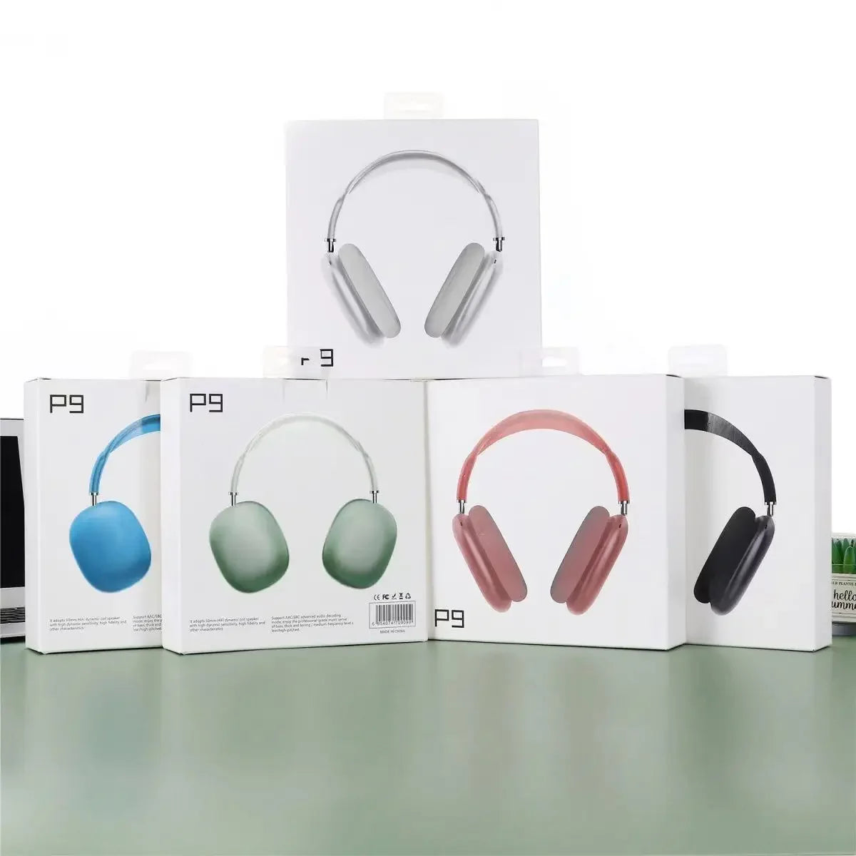 P9 Wireless Bluetooth Earphones Headphones Outdoor Sports Headset 5.1 With Charging Bin Display Touch Control Earbuds for Muisc