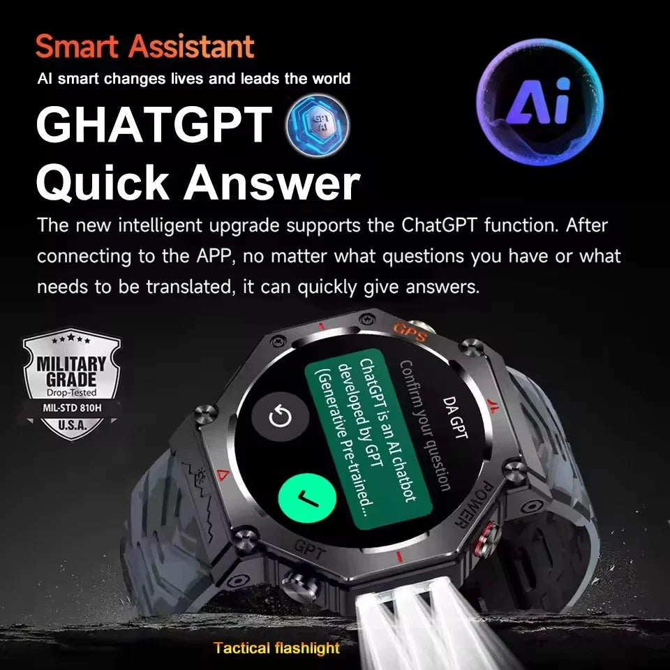 2025 New T-Rex 3 Ultra GPS Smart Watch Men 10ATM IP68 Waterproof Built-in Dual-band GNSS Compass Military Sport Smart Watch
