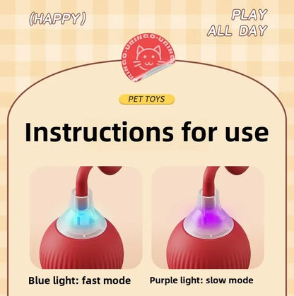Interactive Rolling Cat Ball Dog Toy Rolling Ball for Indoor 360° Automatic Rolling Pet Ball Self RollingBall Pet Supplies