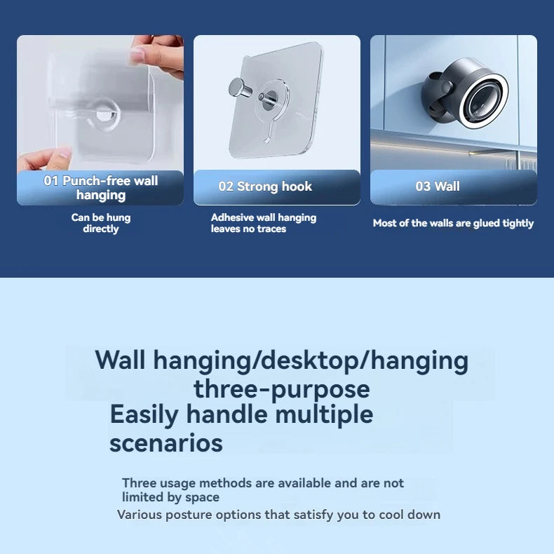 4-speed timed multifunctional circulating fan touch screen remote control bladeless fan, low-noise turbo desktop electric fan