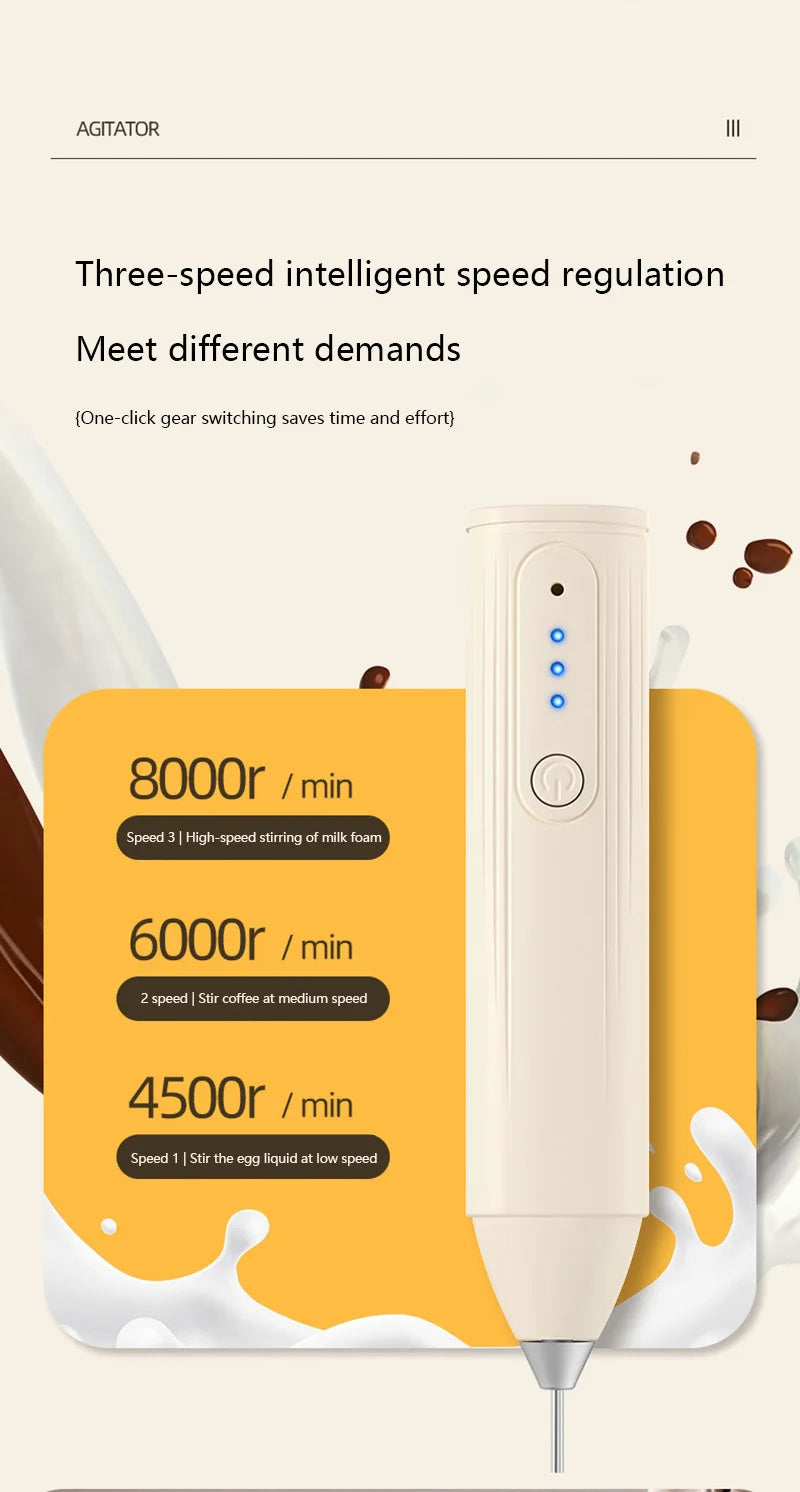 MIJIA Wireless Milk Frother Electric Handheld Blender Electrical CoffeeMaker Whisk Mixer Rechargable For Coffee Cappuccino Cream