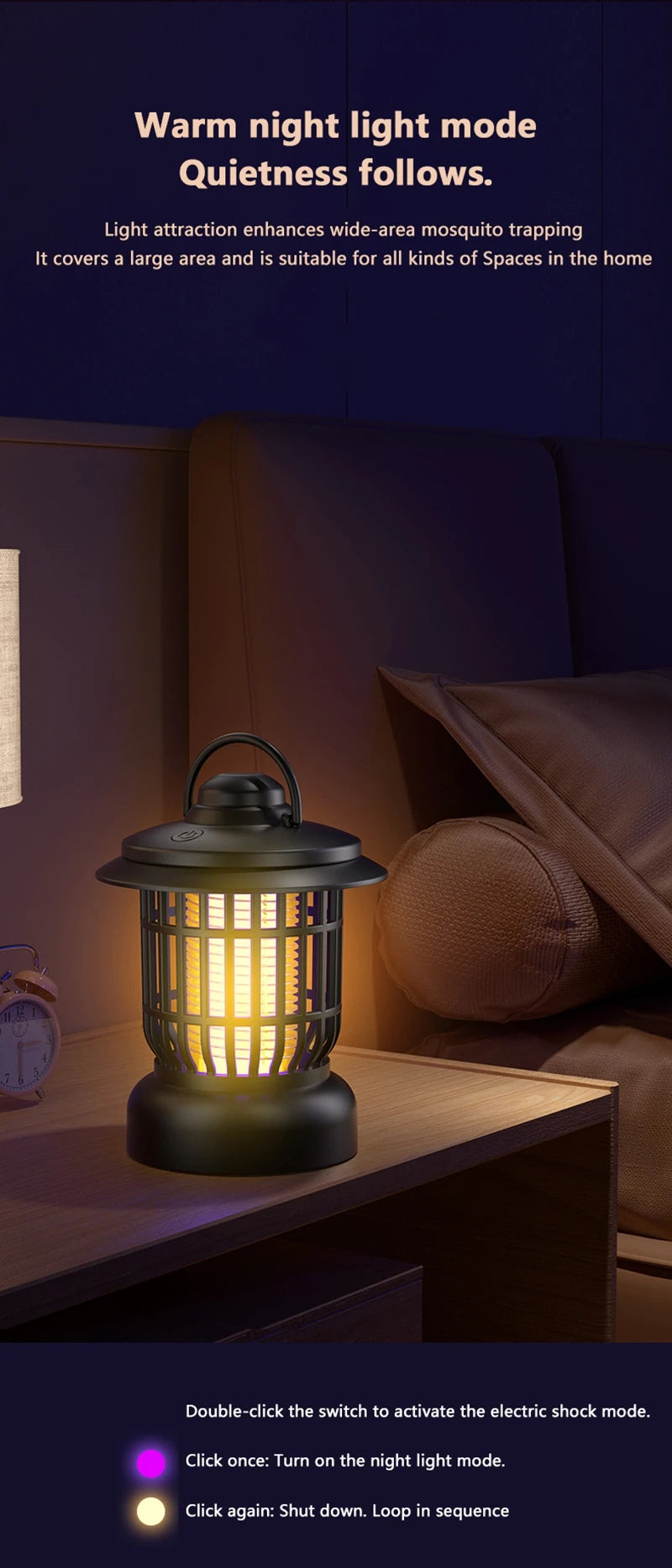 Xiaomi Electric Mosquito Killing Lamp Rechargeable Indoor Outdoor 2-in-1Anti Mosquito Trap Camping Lighting Quite Insect Killer