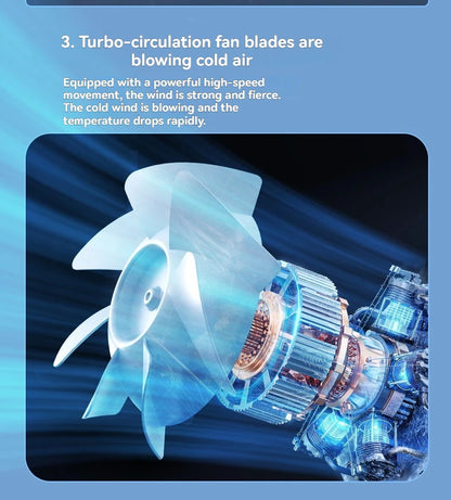 4-speed timed multifunctional circulating fan touch screen remote control bladeless fan, low-noise turbo desktop electric fan