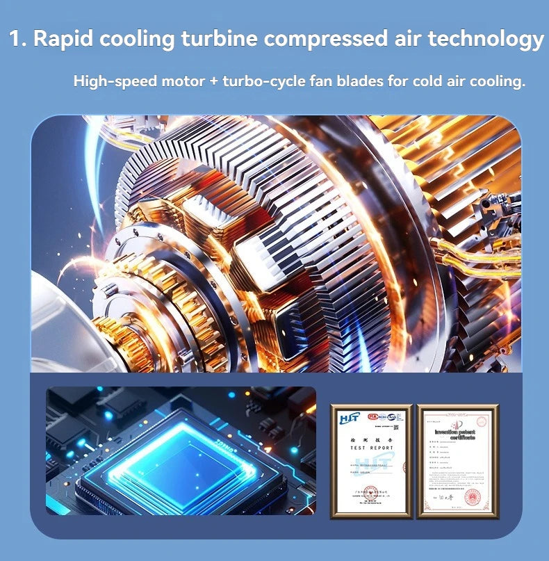 4-speed timed multifunctional circulating fan touch screen remote control bladeless fan, low-noise turbo desktop electric fan