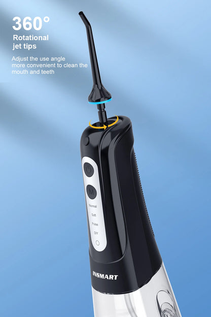 INSMART Oral Irrigator Dental Water Flosser Teeth Whitening Waterproof Portable Dental Water Jet Floss 300ML Teeth Cleaner