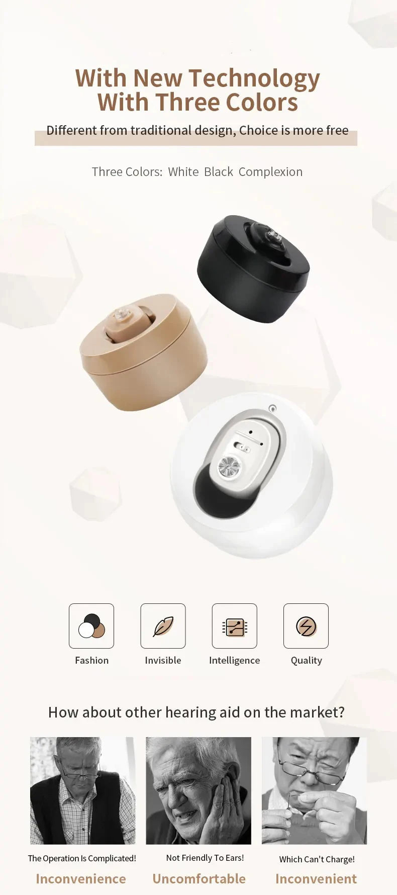Rechargeable Hearing Aid Digital CIC Hearing Aids High Power Sound Amplifier Invisible Mini Earphone For Deafness audifonos
