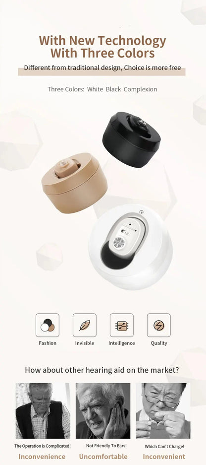 Rechargeable Hearing Aid Digital CIC Hearing Aids High Power Sound Amplifier Invisible Mini Earphone For Deafness audifonos