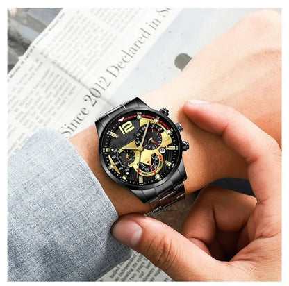 Fashion Mens Watches Luxury Quartz Wristwatch Calendar Luminous Clock Men Business Casual Steel Watch Reloj Hombre Часы Мужские